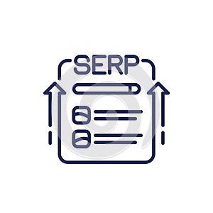 SERP line icon, Search engine results page
