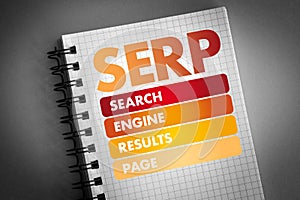 SERP - Search Engine Results Page acronym