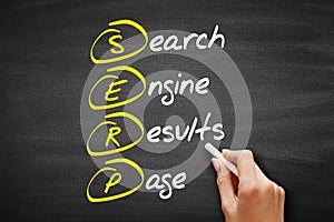 SERP - Search Engine Results Page, acronym business concept