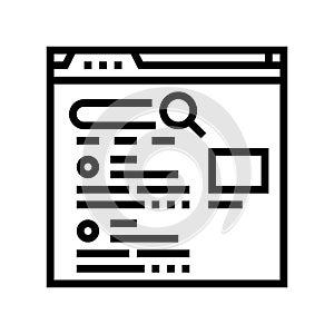 serp search engine results page line icon vector illustration