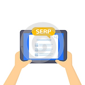 SERP and seo optimization concept, vector