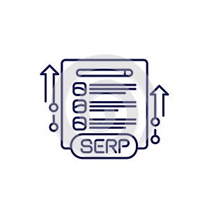 SERP and seo optimization line icon, vector