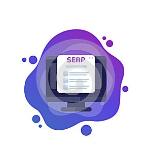 SERP, seo optimization vector icon