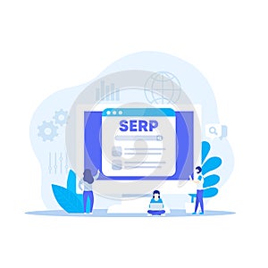 SERP and seo optimization vector illustration