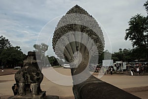 The serpent naga at Angkor Wat