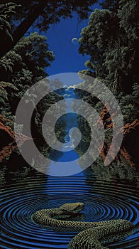 Serpent's Moonlit Mirror