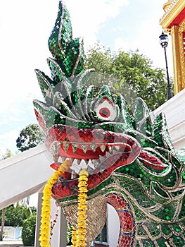 Serpent Statue in Temple protect Buddhism