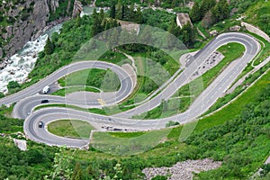Serpentine in Alps. Switzerland