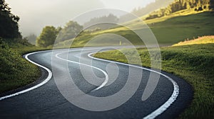 serpentine curved road