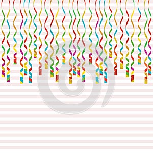 Serpentine isolated on background. Colorful ribbons. Vector Illustration. Falling swirl decoration for party, birthday celebrate,