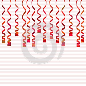 Serpentine isolated on background. Colorful ribbons. Vector Illustration. Falling swirl decoration for party, birthday celebrate,