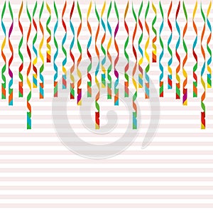 Serpentine isolated on background. Colorful ribbons. Vector Illustration. Falling swirl decoration for party, birthday celebrate,