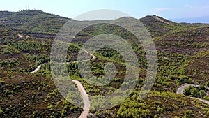 Serpentine Mountain Road at Spetses, Greece, Europe