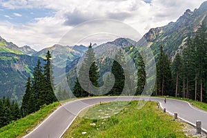 Serpentine of a mountain tourist pass Silvretta High Alpine Road, Austria