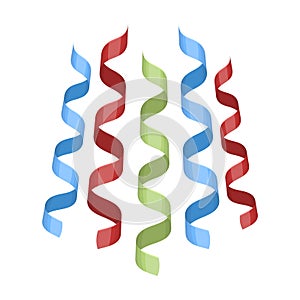 Serpentine, ribbons for the decoration of the party.Party and parties single icon in cartoon style vector symbol stock