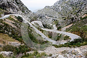Serpentine road direction sa calobra, majorca photo