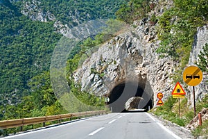 Serpentine road in Montenegro