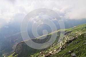 Serpentine road in mountains