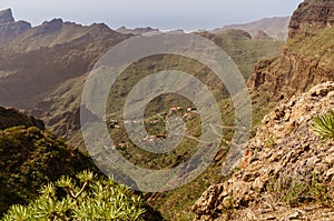 Serpentine road in the mountains of Tenerife, Spain