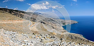 Serpentine road to Aradena near Sfakia on Crete island,