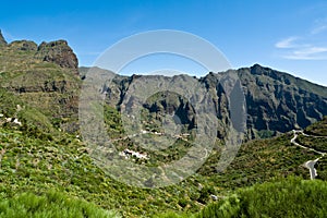 Serpentine road to town of Masca, Tenerife