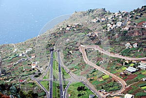 Serpentine, roads and tunnels on Madeira Island