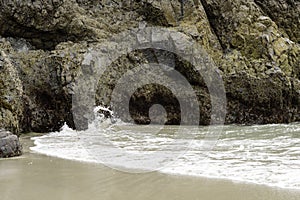 Serpentine rock formation at Kyance Cove in Cornwall