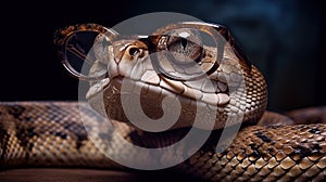 Serpentine Spectacles: A Mesmerizing Snake with Glasses