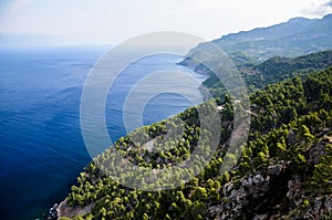 Serra de Tramuntana sea coast in Majorca, Spain, Europe, in a beautiful summer day