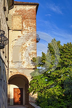 Serralunga di Crea, Piedmont, Northern Italy: the Sanctuary. Color image.