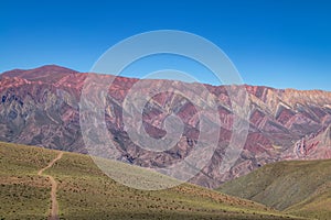 Serrania de Hornocal, the fourteen colors hill at Quebrada de Humahuaca - Humahuaca, Jujuy, Argentina