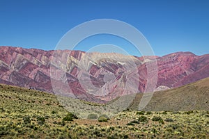 Serrania de Hornocal, the fourteen colors hill at Quebrada de Humahuaca - Humahuaca, Jujuy, Argentina