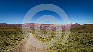 Serrania de Hornocal, the fourteen colors hill at Quebrada de Humahuaca - Humahuaca, Jujuy, Argentina