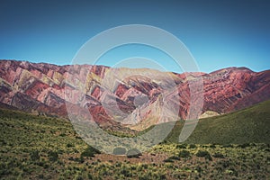 Serrania de Hornocal, the fourteen colors hill at Quebrada de Humahuaca - Humahuaca, Jujuy, Argentina