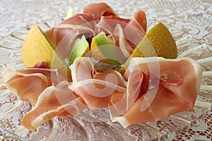 Serrano ham and Galia melon