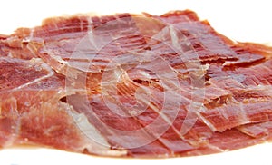 Serrano ham slices. Jabugo. Spanish tapa photo