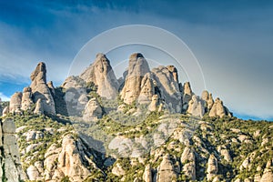 Serrated mountain landscape, Montserrat, Catalonia