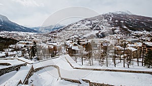 Serre Chevalier Briancon winter landscape with snow photo