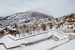 Serre Chevalier Briancon winter landscape with snow photo