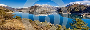 Serre Poncon Lake in Winter, Hautes Alpes, French Alps, France photo