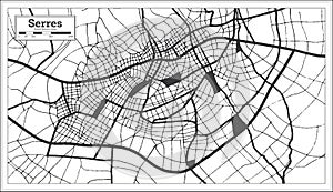 Serres Greece City Map in Black and White Color in Retro Style. Outline Map photo