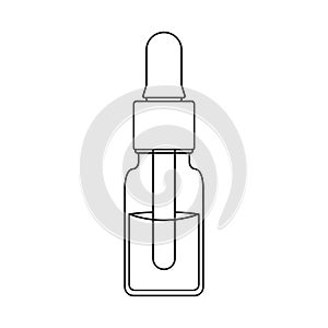 Serum Bottle Outline Icon Illustration on Isolated White Background Suitable for Beauty, Saloon, Healthcare
