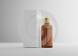 Serum Dropper Bottle Mockup with Box - 3D Illustration