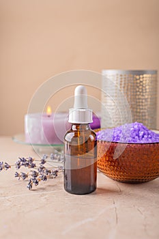 Serum for face and hair care with lavender extract