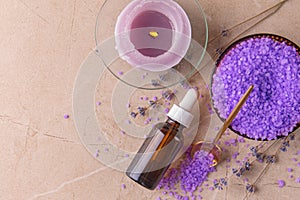 Serum for face and hair care with lavender extract