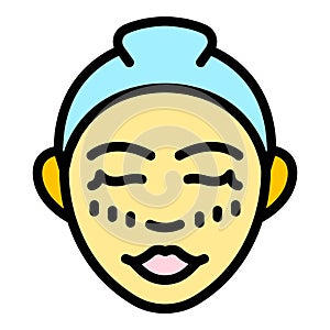 Serum facial massage icon vector flat photo