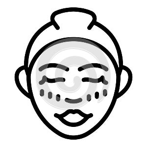 Serum facial massage icon outline vector. Skin beauty photo