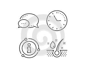 Serum oil drop line icon. Hair care sign. Vector