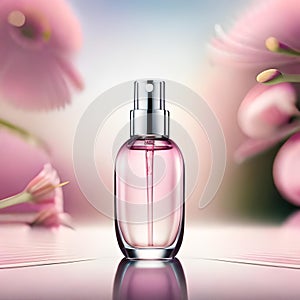 serum product cosmetic photography with flower generative AI