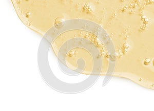 Serum on white background, top view. Skin care product